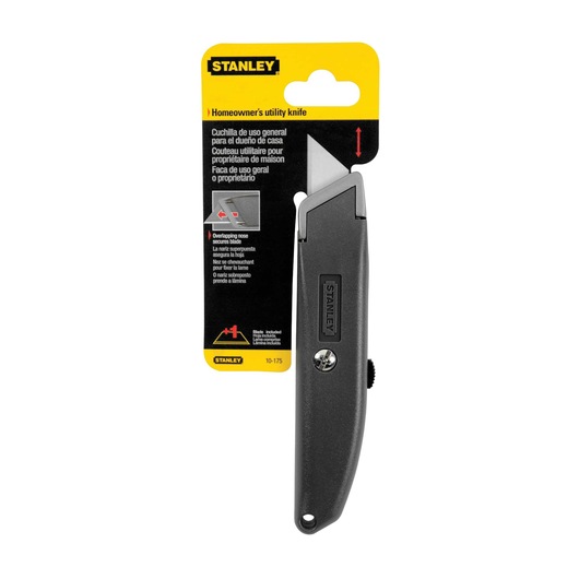 6 and 1 eighth inch Retractable utility knife in packaging.
